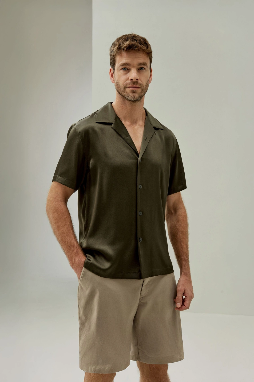 LILYSILK Blouse Soie Homme Luxe Col À Revers 100% Soie De Mûrier Modèle Classique Peut Être Essayé Bleu Minuit Xl