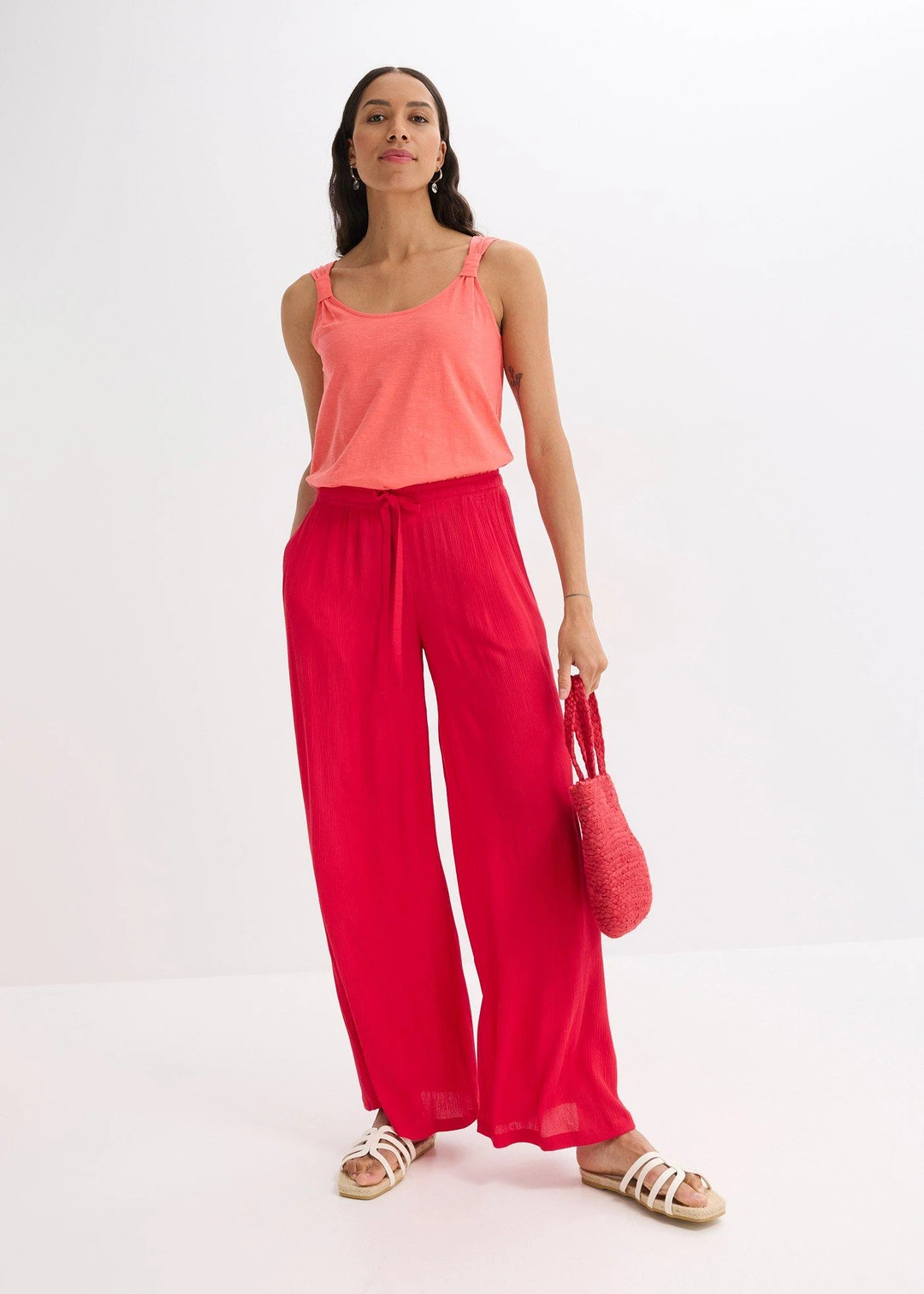 Pantalon large en viscose fine - 2