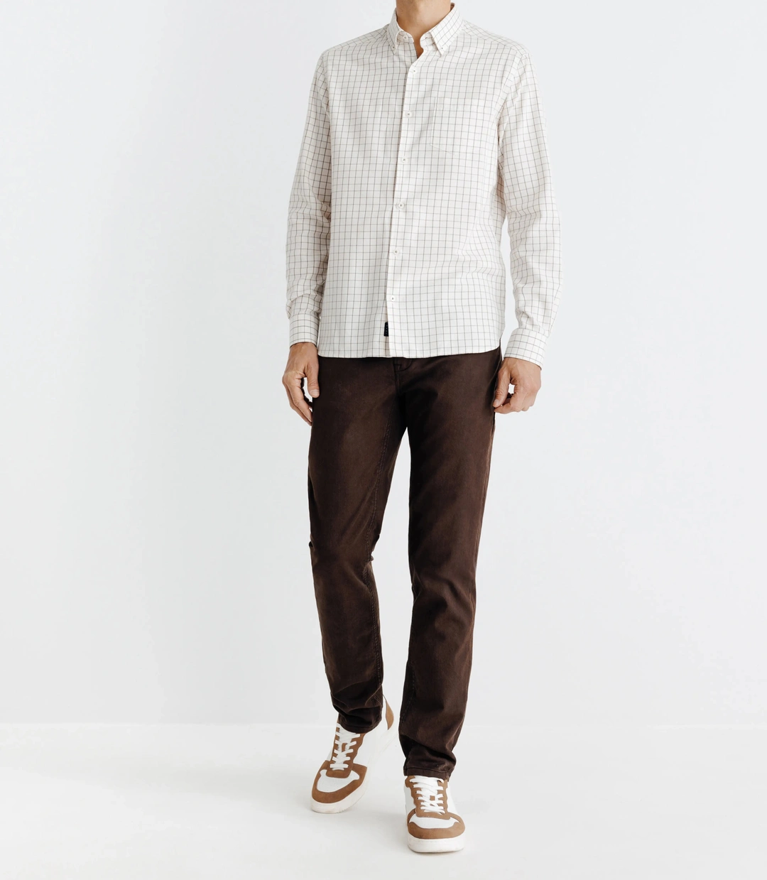 IZAC - Chemise avec carreaux beige