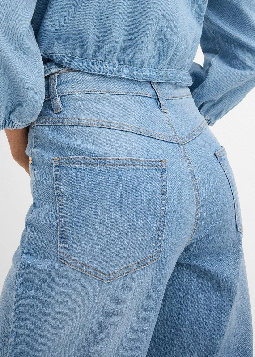 Jean barrel taille haute, cropped - 3