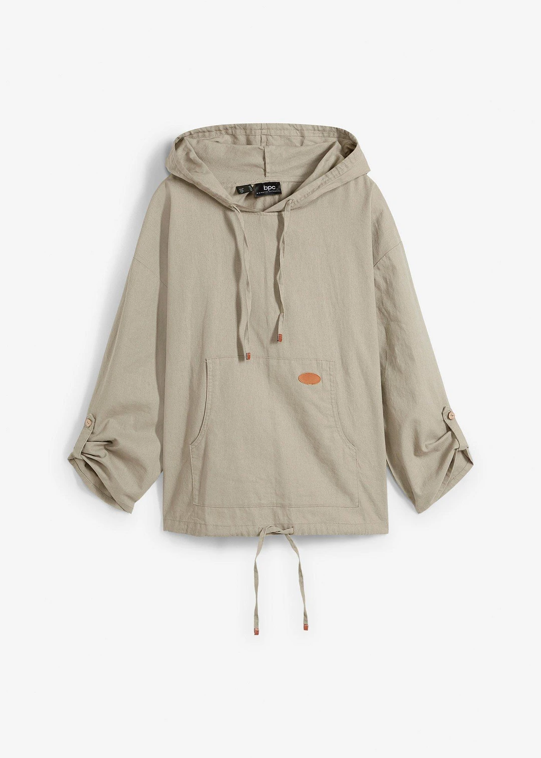 Blouse ample à capuche en lin mélangé