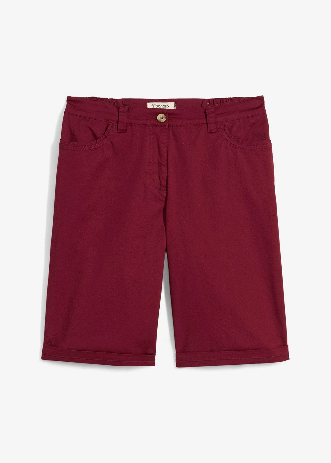 Bermuda paper touch en coton à taille élastiquée