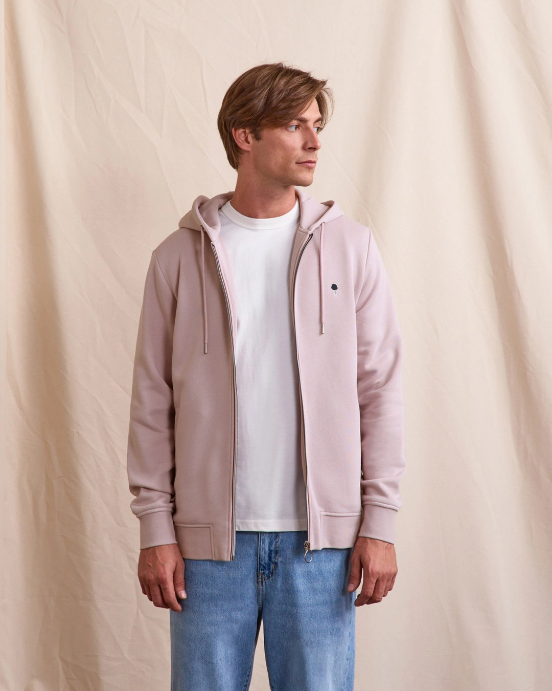 Sweat zippé rose grisé - MESNIL