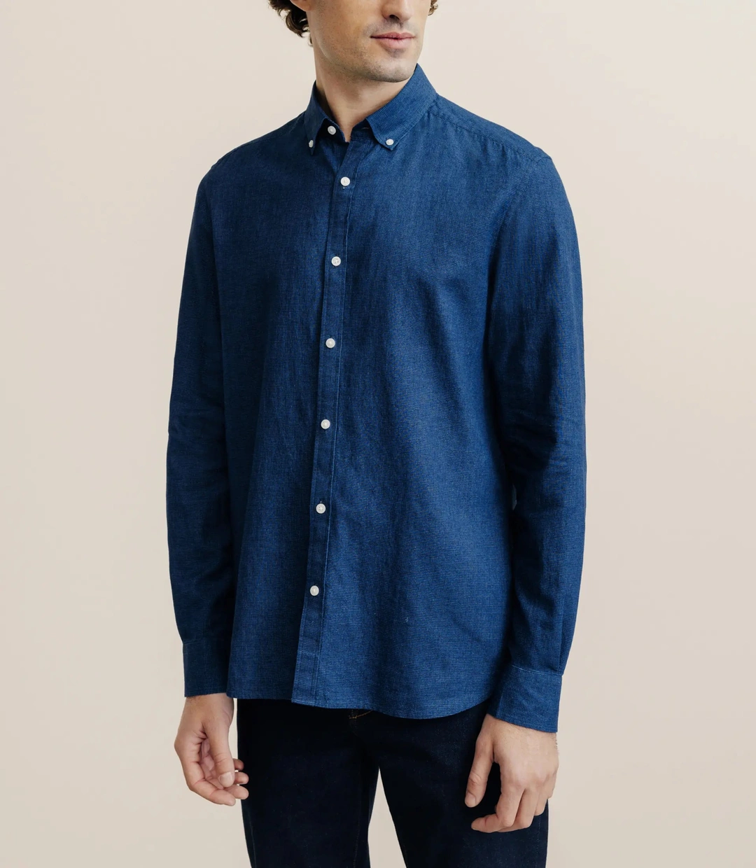 IZAC - Chemise col boutonné marine