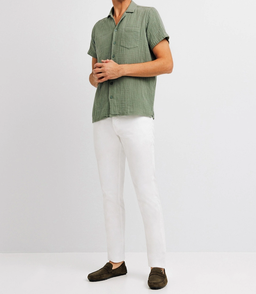 IZAC - Chemise casual en coton verte