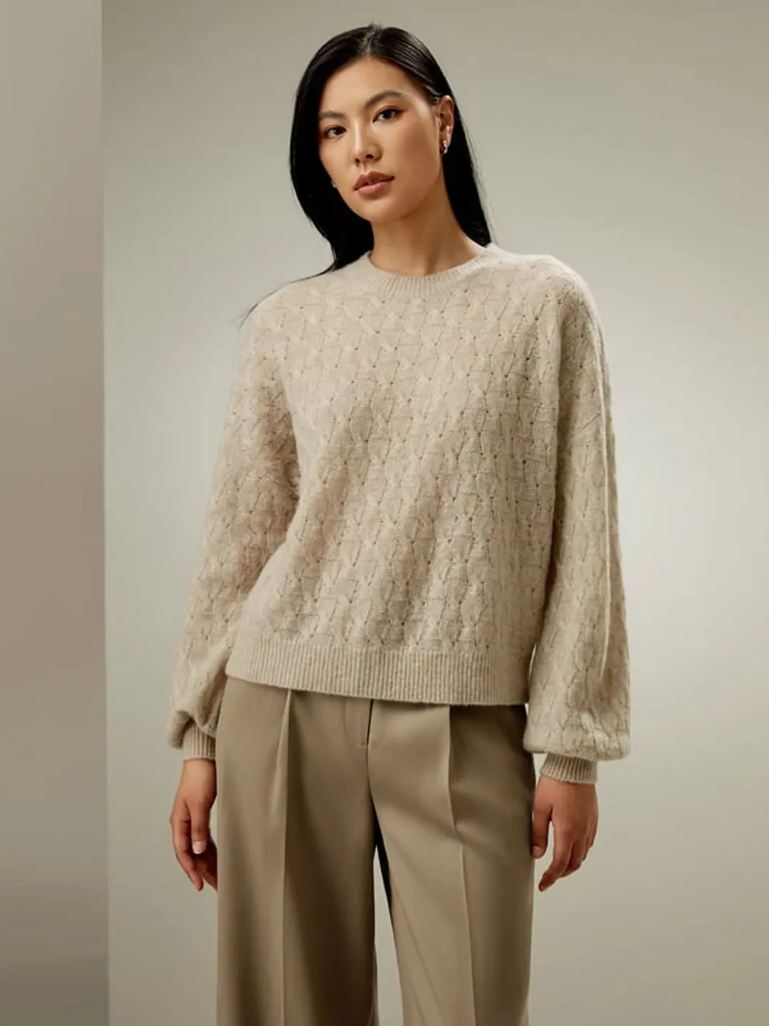 LILYSILK Pull Cachemire Femme À Porter De L'Automne À L'Hiver Soie-Cachemire Coupe Régulière Décontracté Et Confortable Vert Aqua Xs