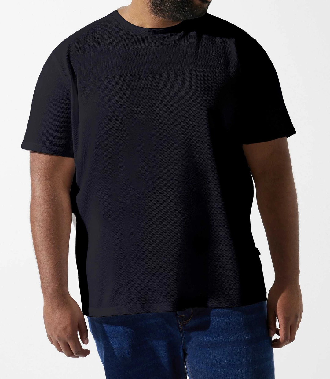 IZAC - T-shirt uni avec logo brodé marine GIOVANYBT - 2