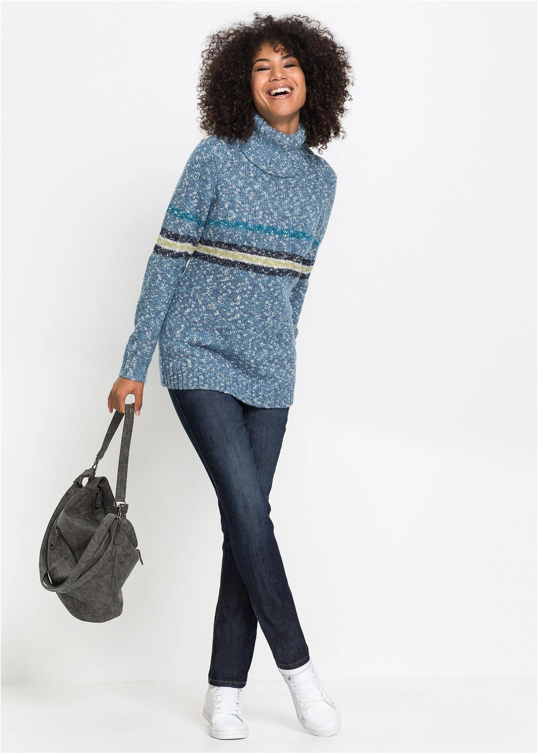 Jean Mom extensible et confortable, taille mi-haute