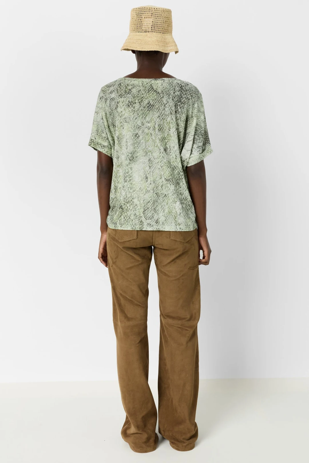 T-shirt oversize imprimé python - MARIEL - Vert Kaki