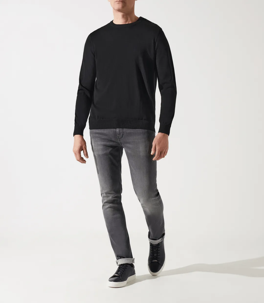 IZAC - Pull col rond épaule boutonnée noir