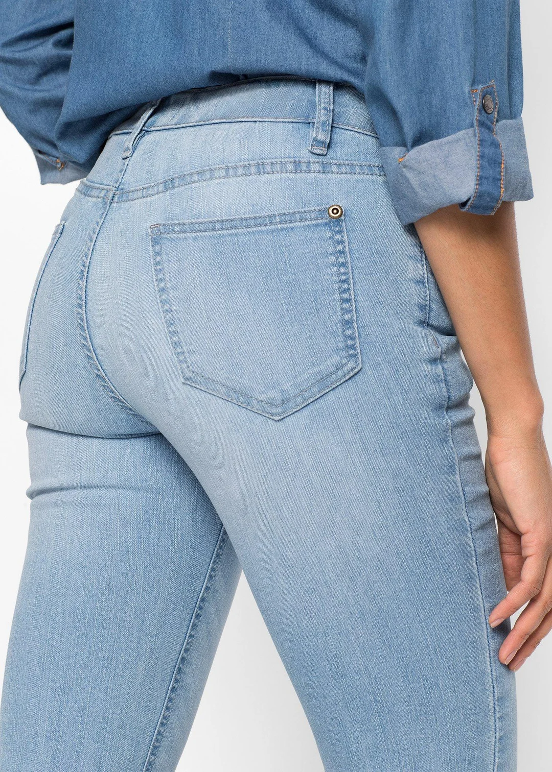 Jean bootcut taille mi-haute, extensible et confortable - 3