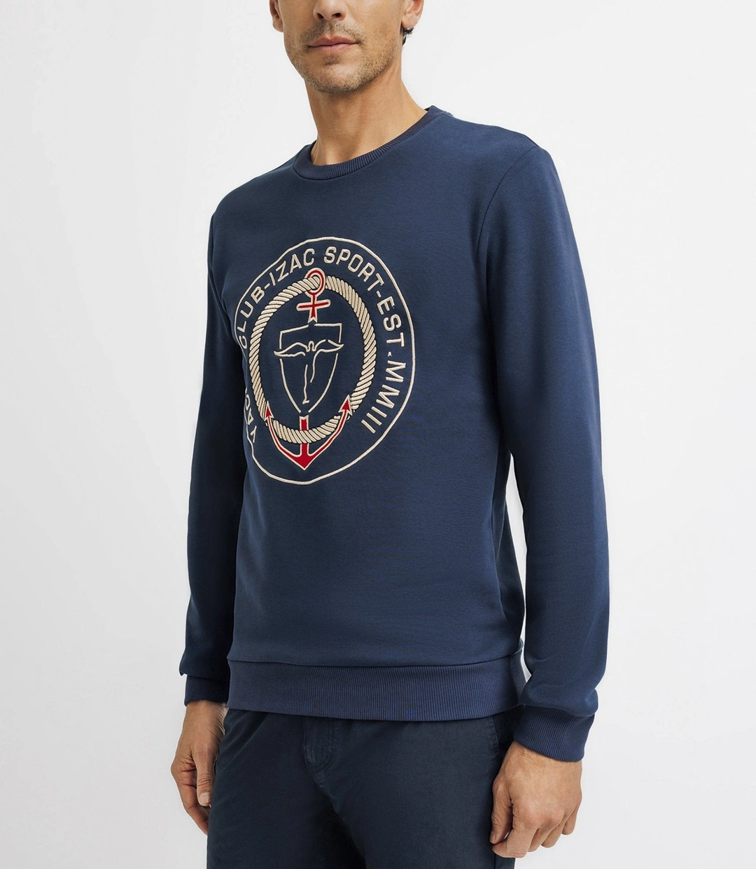 IZAC - Pull sweat avec patch marine