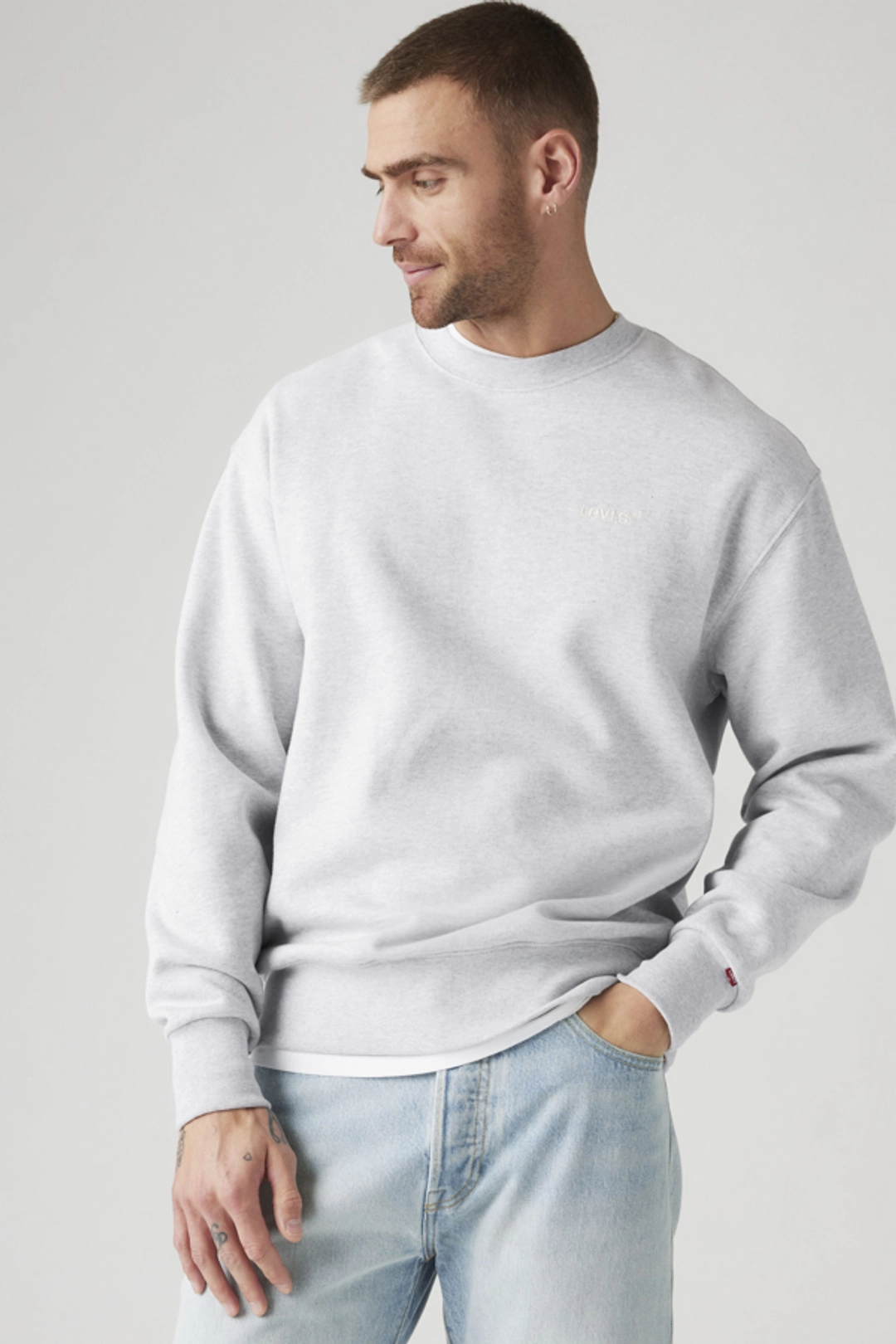 Levi's Sweat Shirt Col Rond Authentic - Homme - Marron / Garment Dye H225 Maitake Brown - M