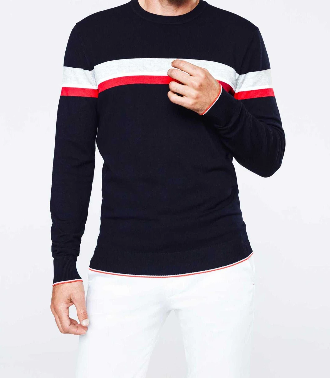 IZAC - Pull marine rayure sport
