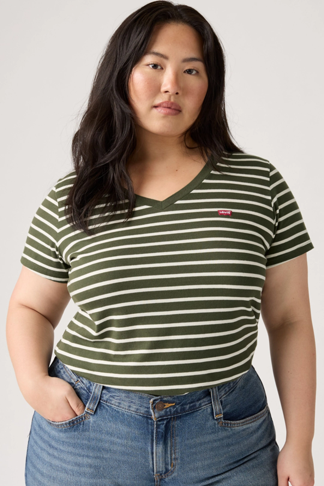 Levi's T Shirt Col V (grandes Tailles) - Femme - Rose / Potpourri - 4X