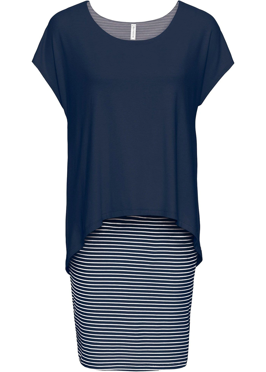 Robe en jersey avec jupe rayée