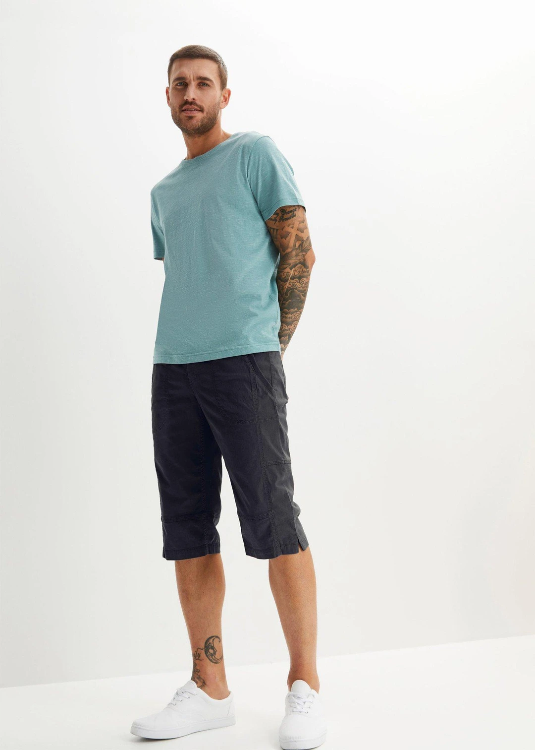 Bermuda long regular à taille élastiquée