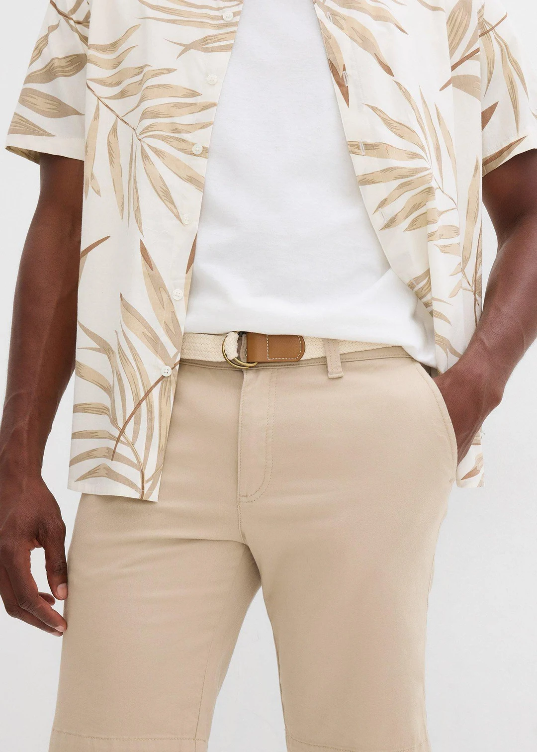 Bermuda extensible avec ceinture, regular