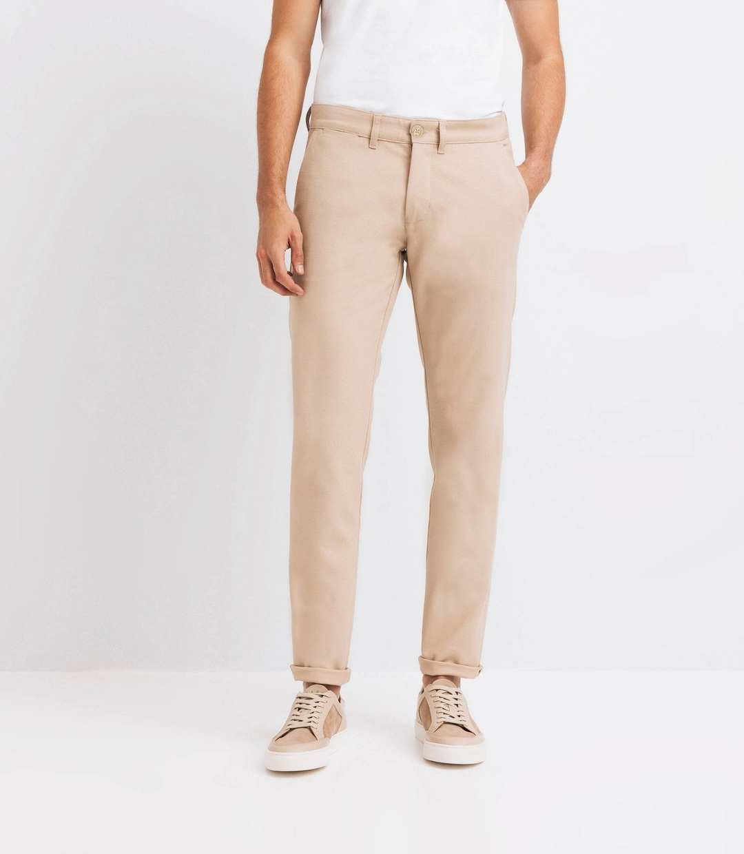 IZAC - Pantalon slack beige foncé