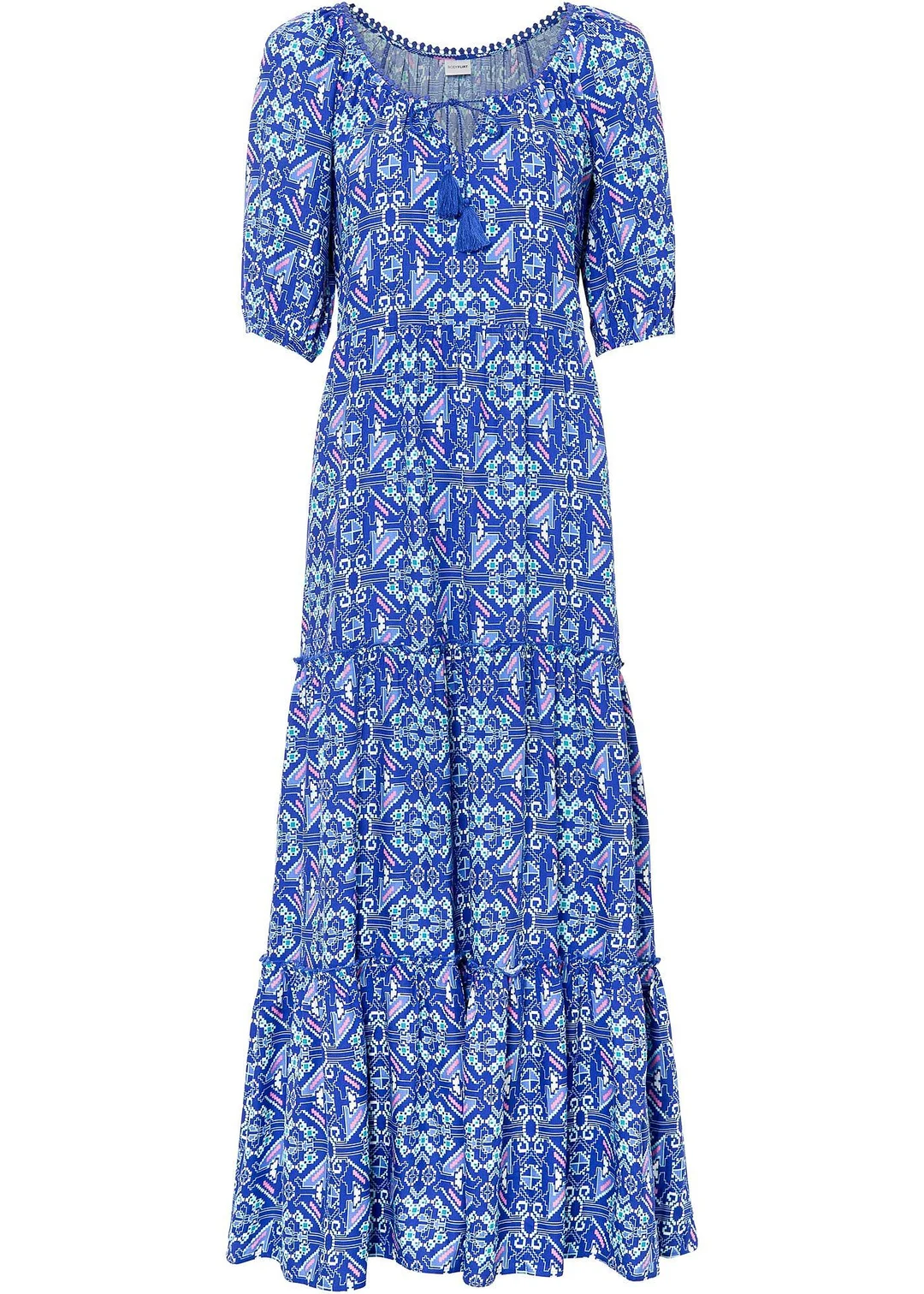 Robe longue imprimée en viscose