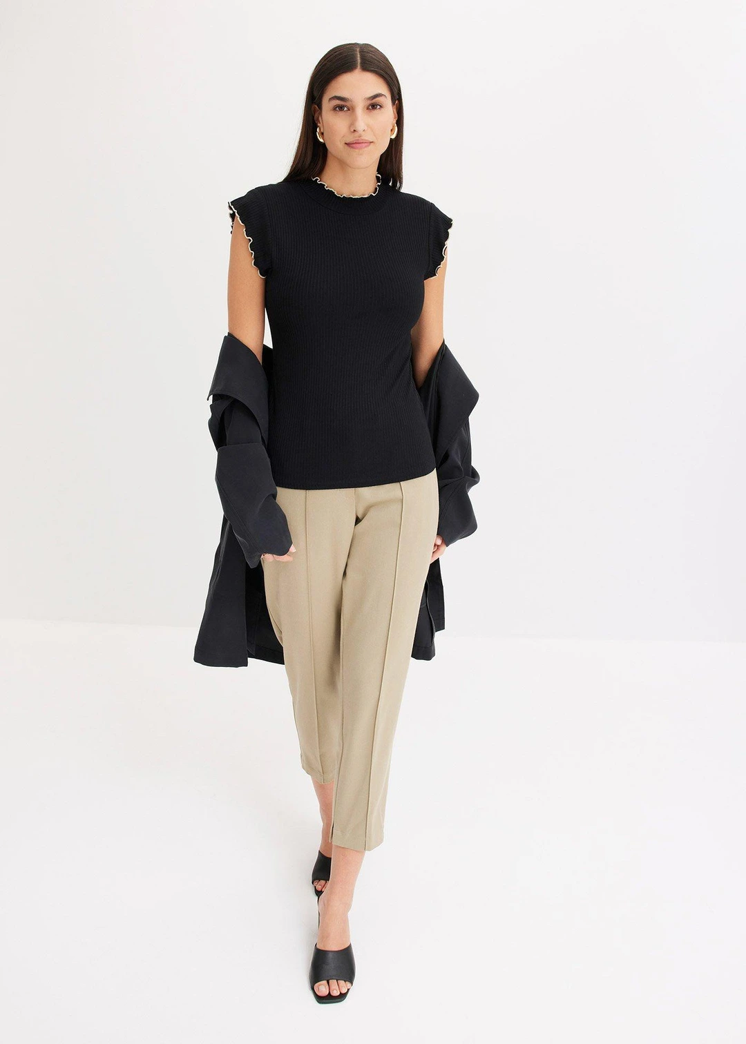 T-shirt côtelé en viscose extensible - 2