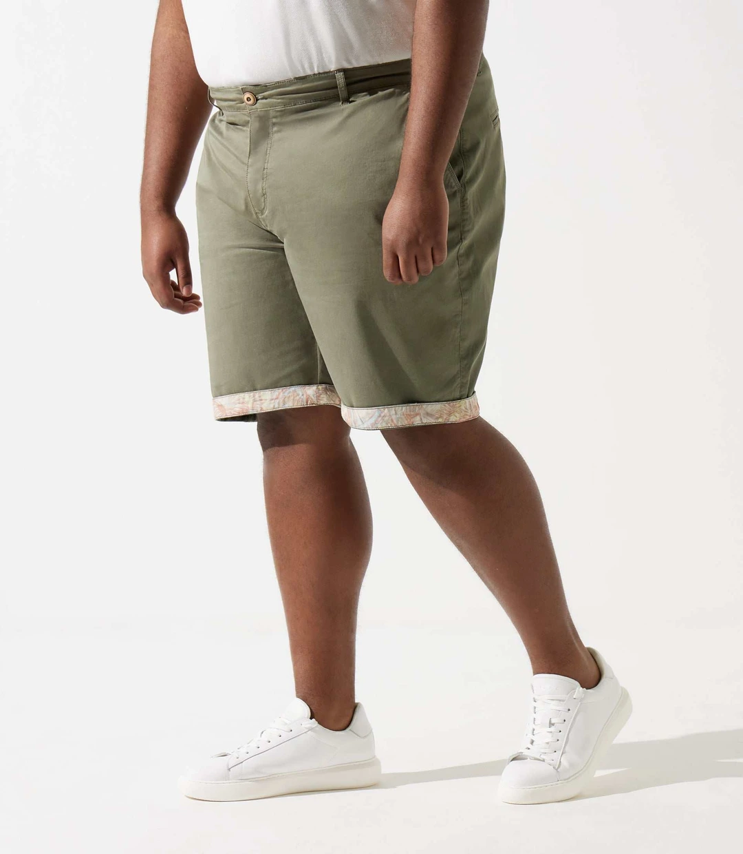 IZAC - Bermuda coton stretch kaki clair SLOWLYBT