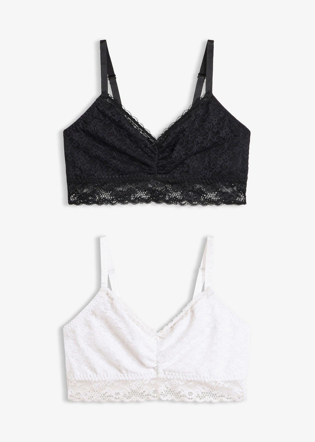 Lot de 2 brassières avec dentelle douce