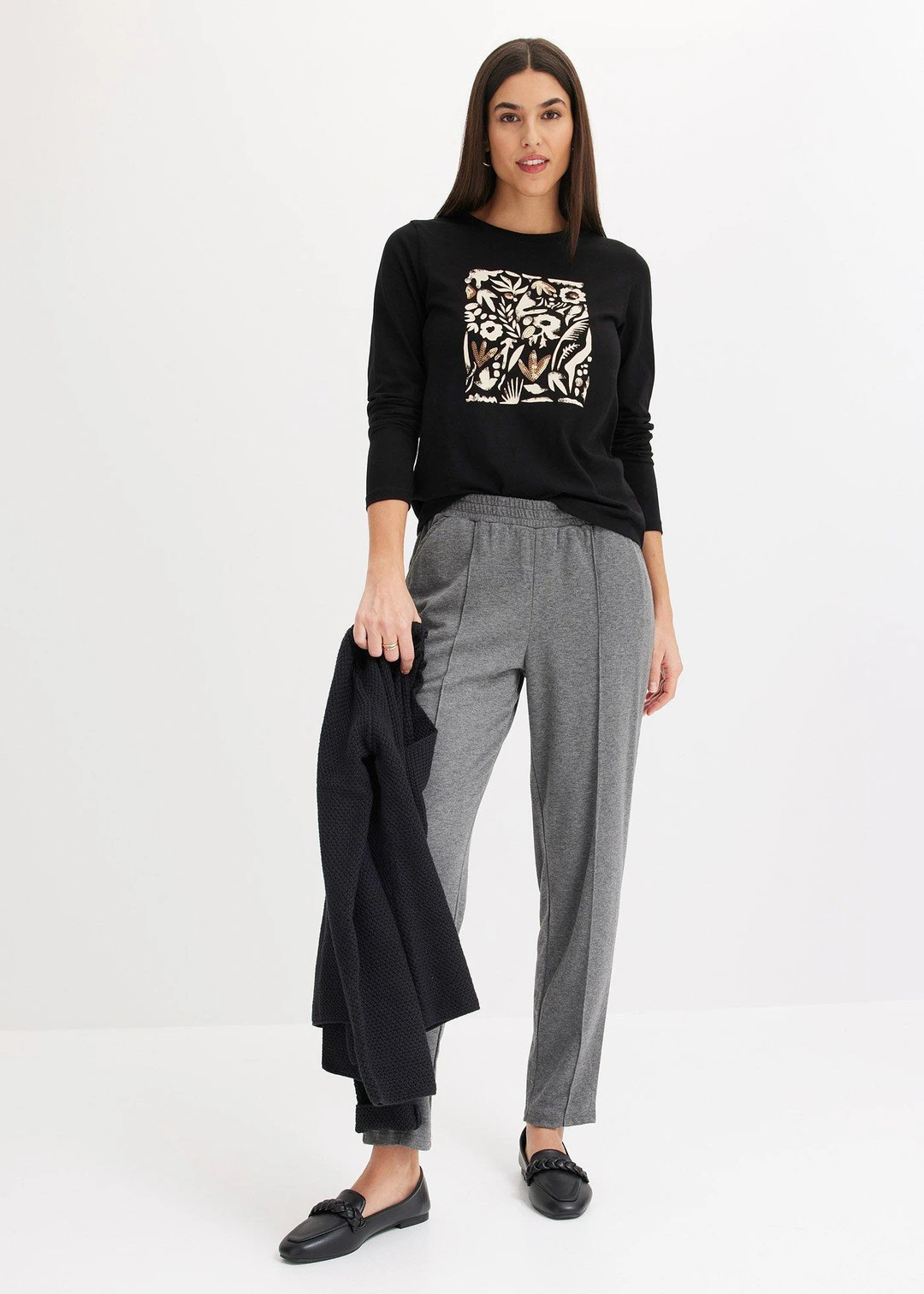 Pantalon élastiqué avec nervures devant - 2