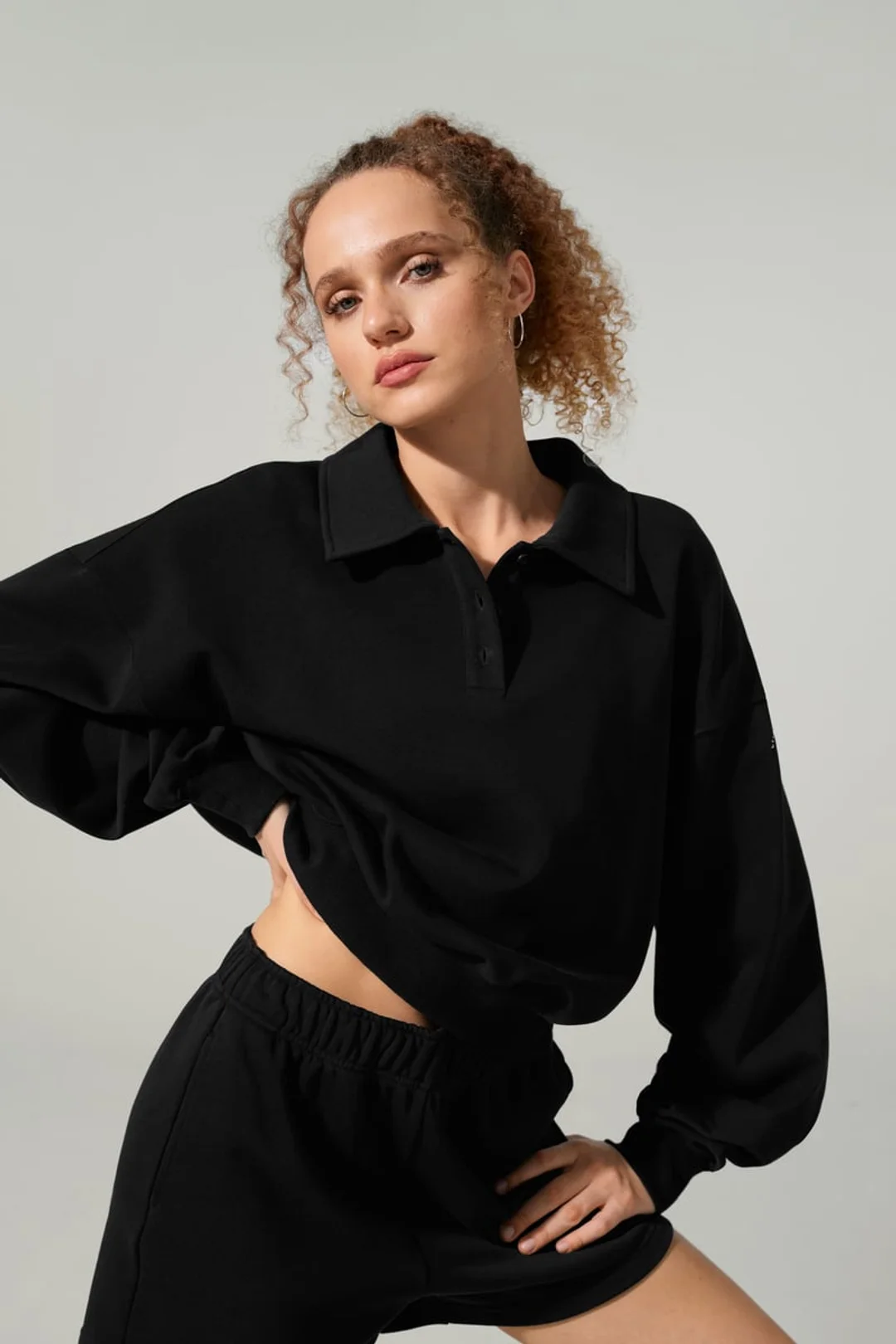 LILYSILK Polo Sweat Heirloom '89 Noir L - SILKERRY Doux, Respirant et Élégant pour Femme