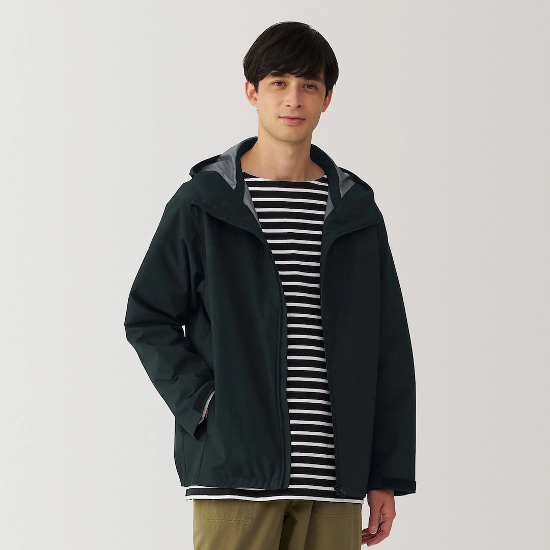 Veste à capuche en polyester déperlante pour homme