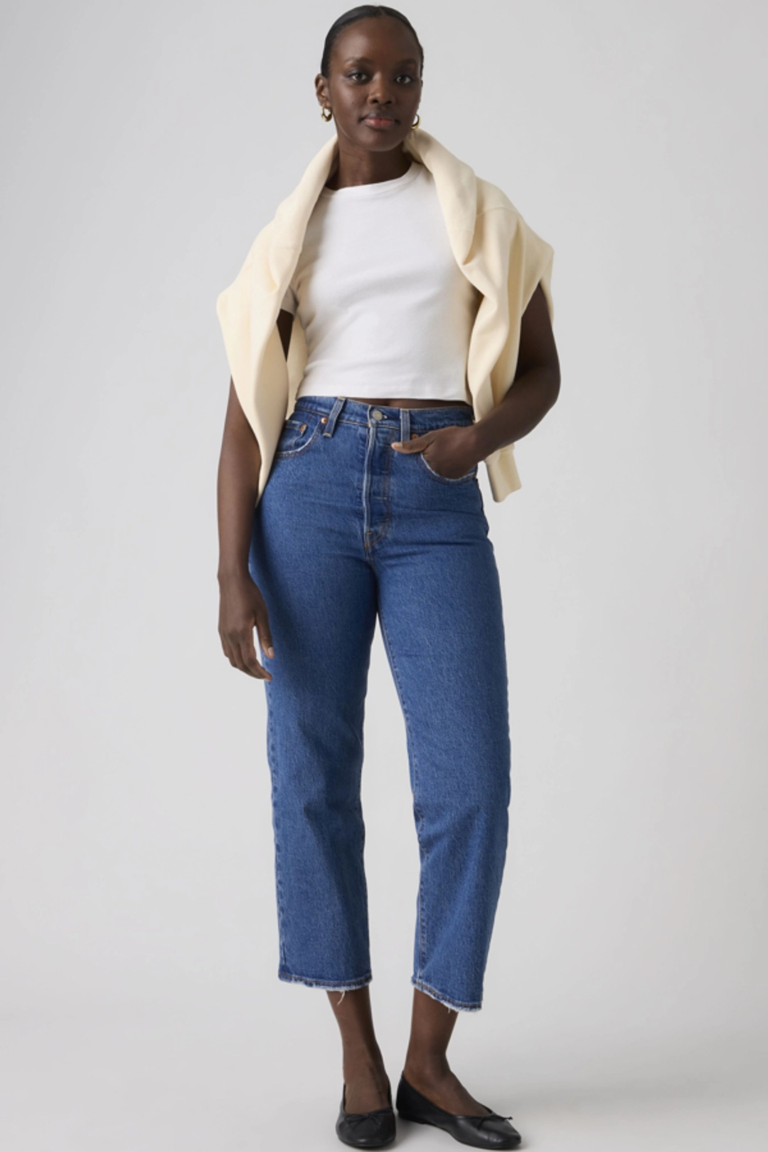 Levi's Jean Droit Ribcage Cheville - Femme - Bleu / Dance Around - 34X29