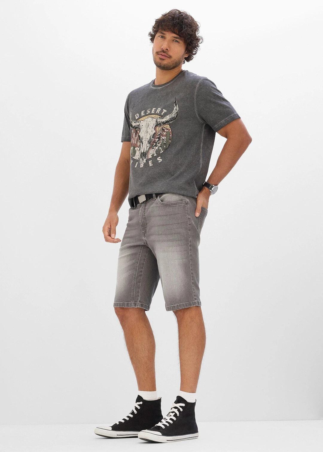 Bermuda en jean extensible avec entrejambe renforcé, regular - 2