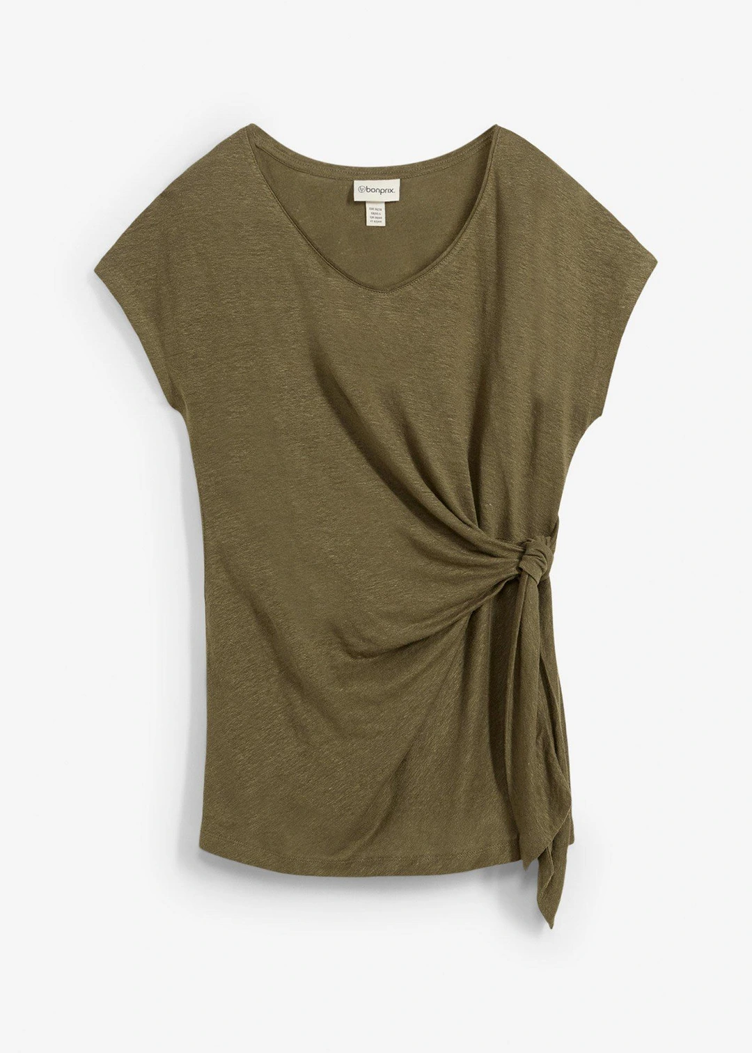 T-shirt cache-cœur, 100% lin
