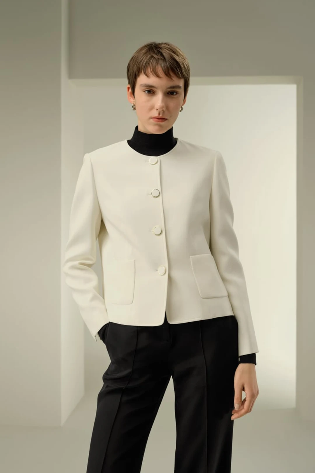 LILYSILK Veste Soie Coupe Carrée Noire T44 - Élégante & Respirante, Parfaite au Quotidien