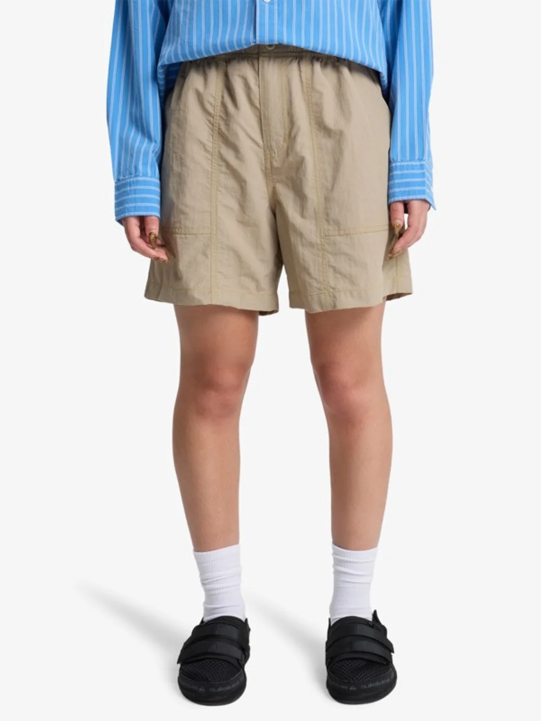 Tawley - Short taille élastique pour Femme Beige