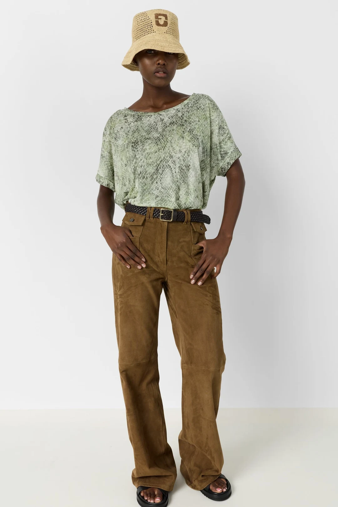 T-shirt oversize imprimé python - MARIEL - Vert Kaki - 5