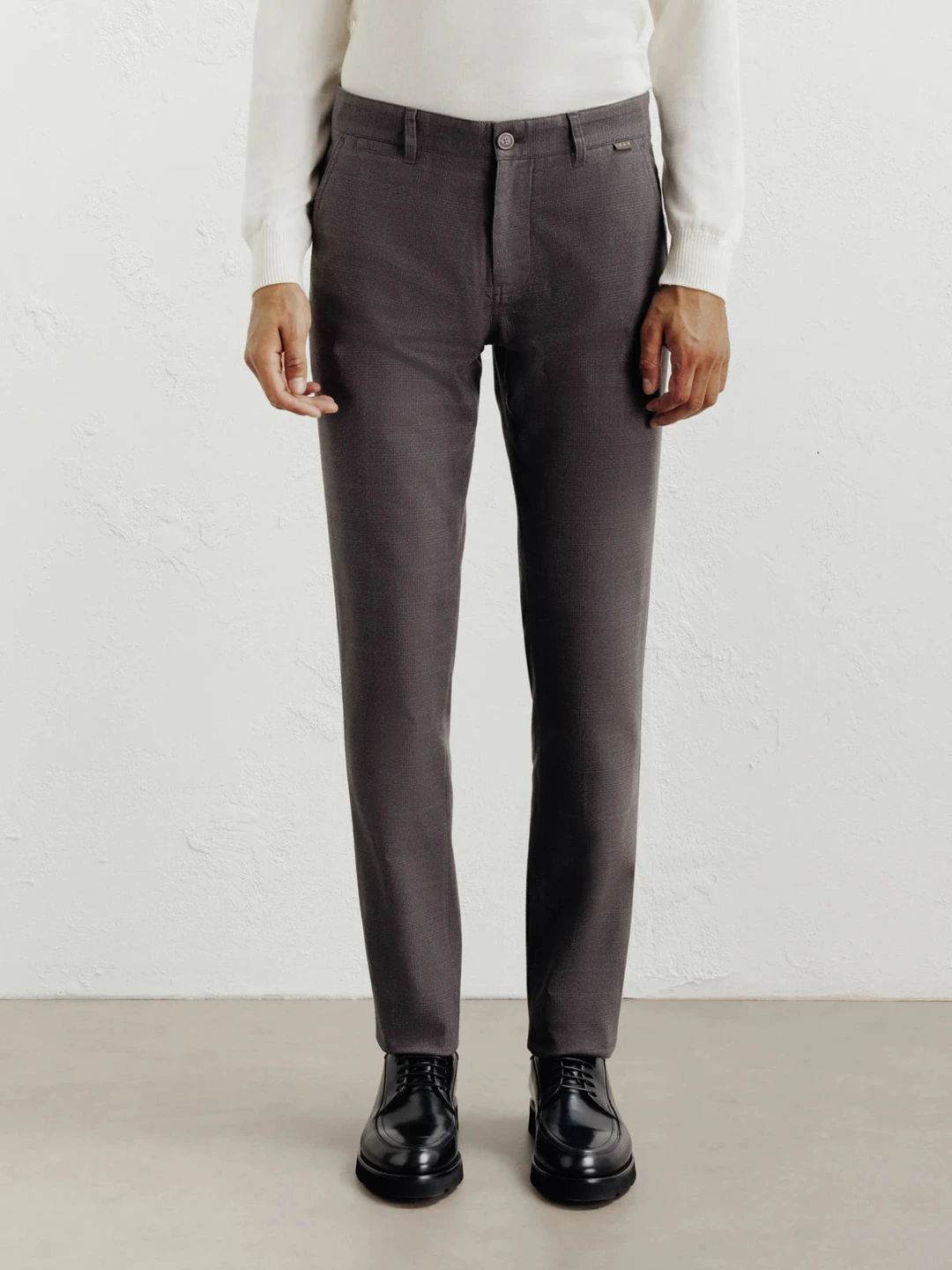 IZAC - Pantalon carreaux chataigne