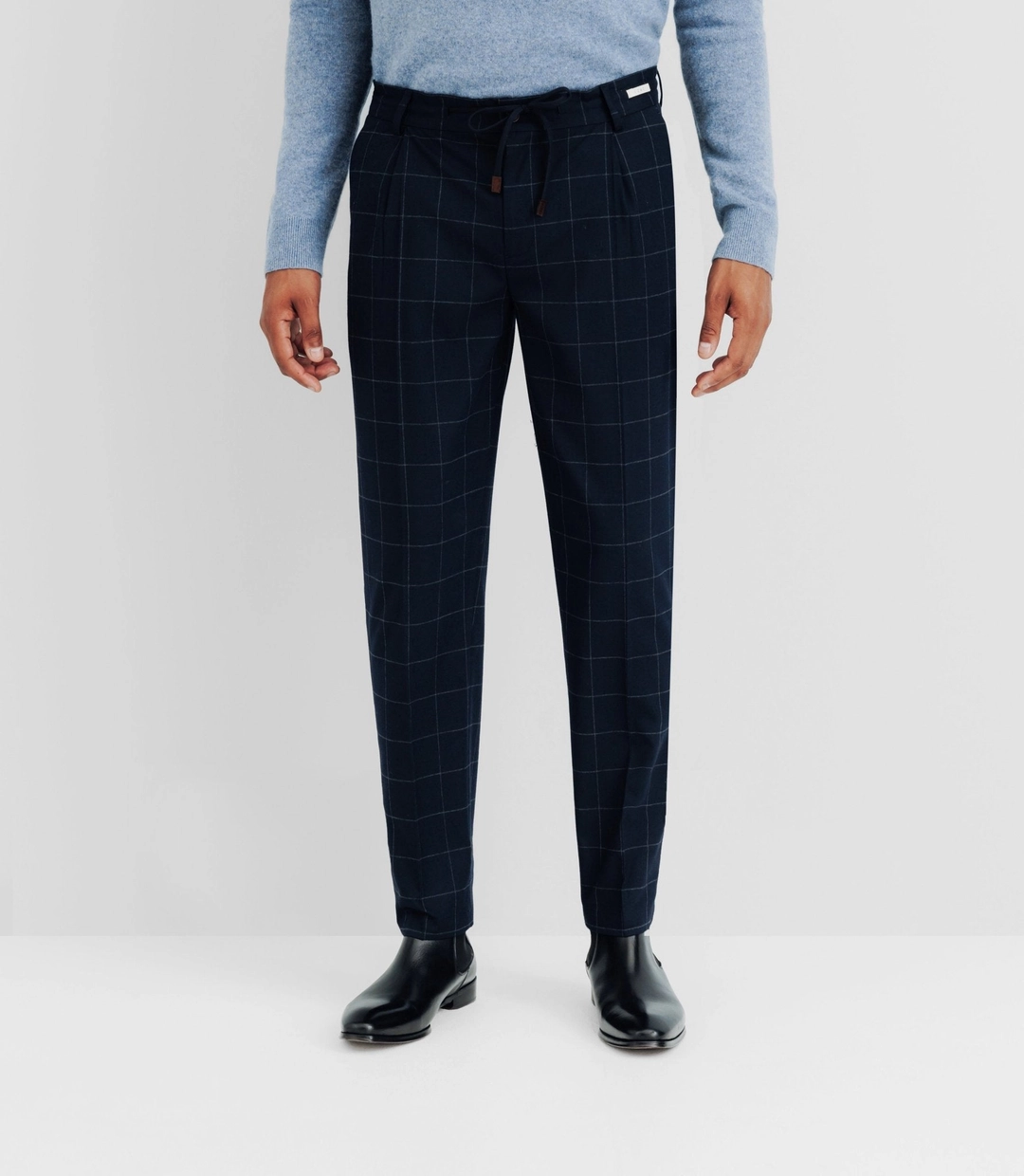 IZAC - Pantalon ville à carreaux marine