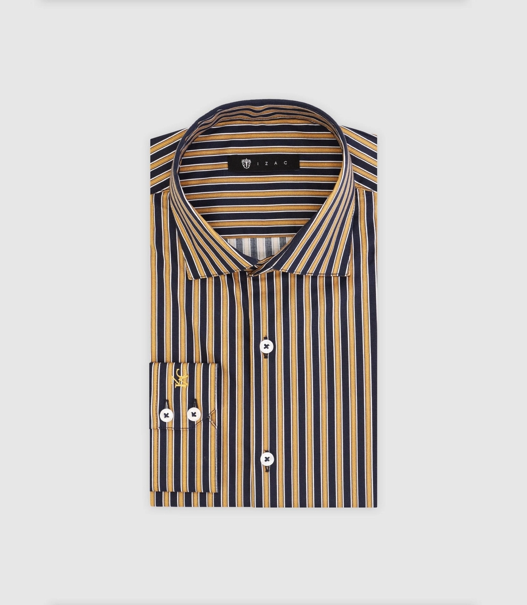 IZAC - Chemise ajustée à rayures marine