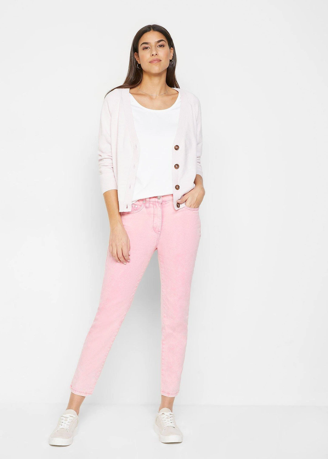Pantalon twill raccourci look used