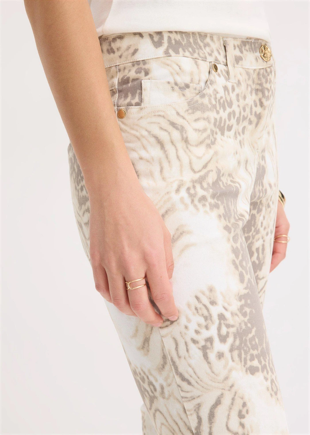Pantalon extensible 7/8 imprimé