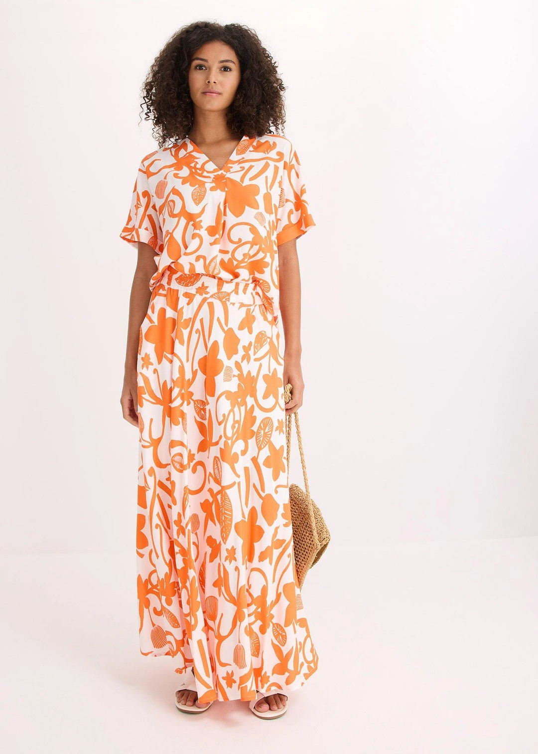 Jupe longue en viscose fluide