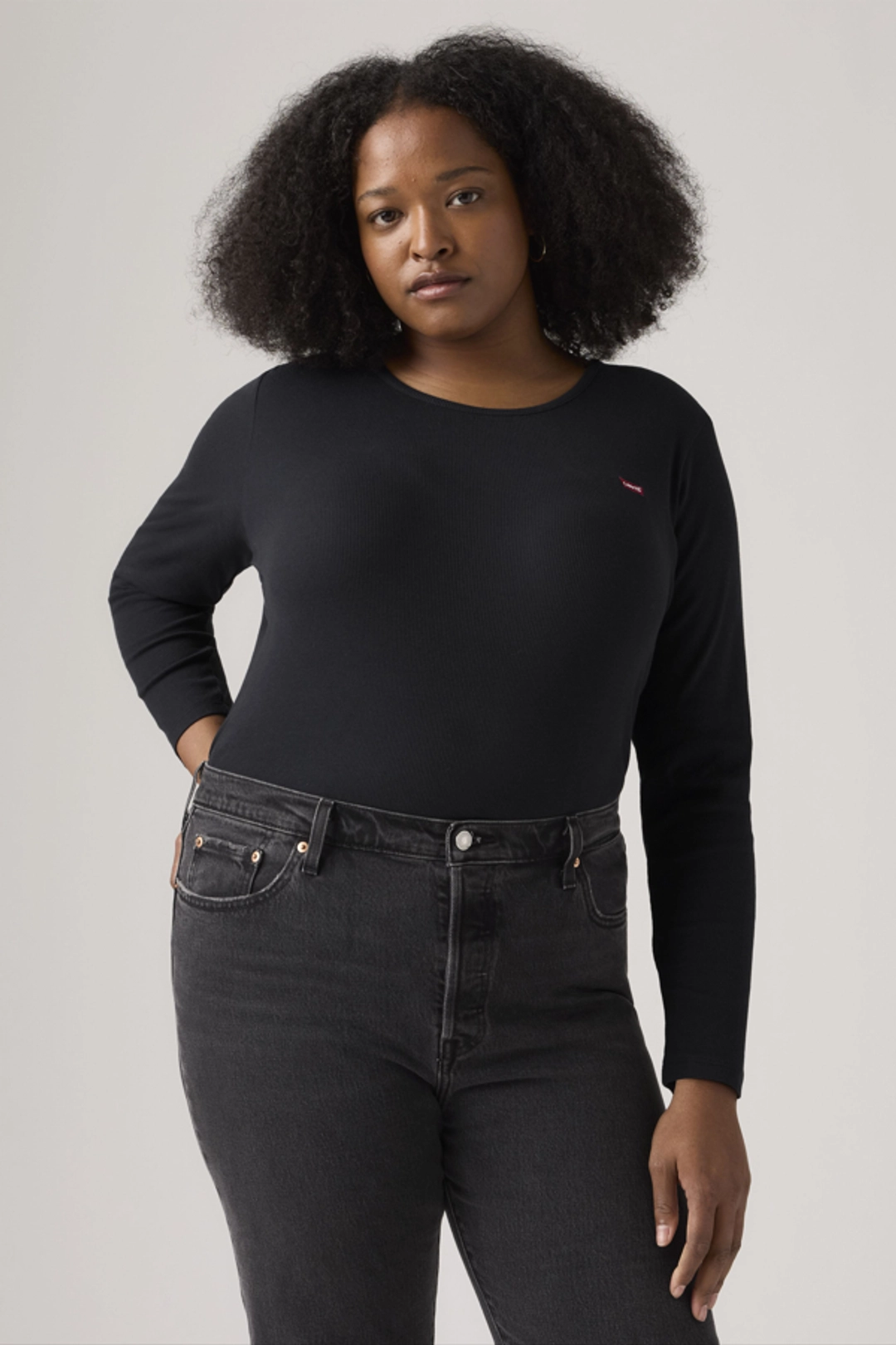 Levi's T Shirt Manche Longue Hayes (Grandes Tailles) - Femme - Noir / Anthracite Night - 4X