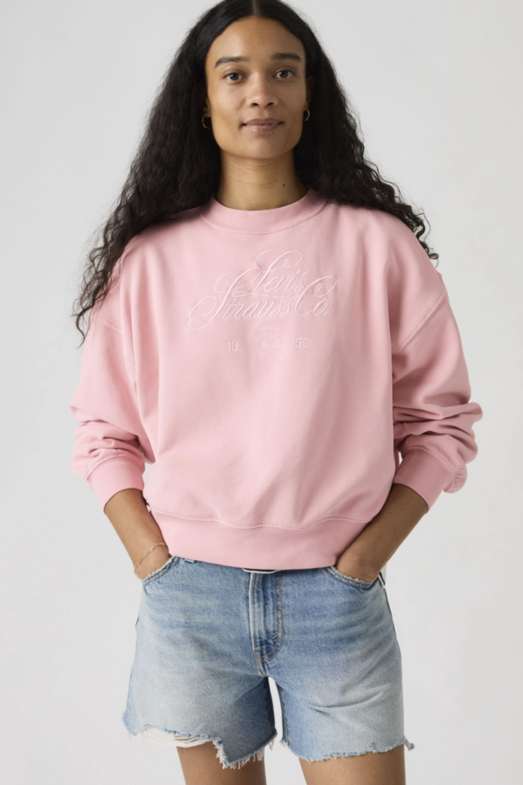 Levi's Sweat Shirt Col Rond Graphique Vintage - Femme - Rose / Coral Blush - XS