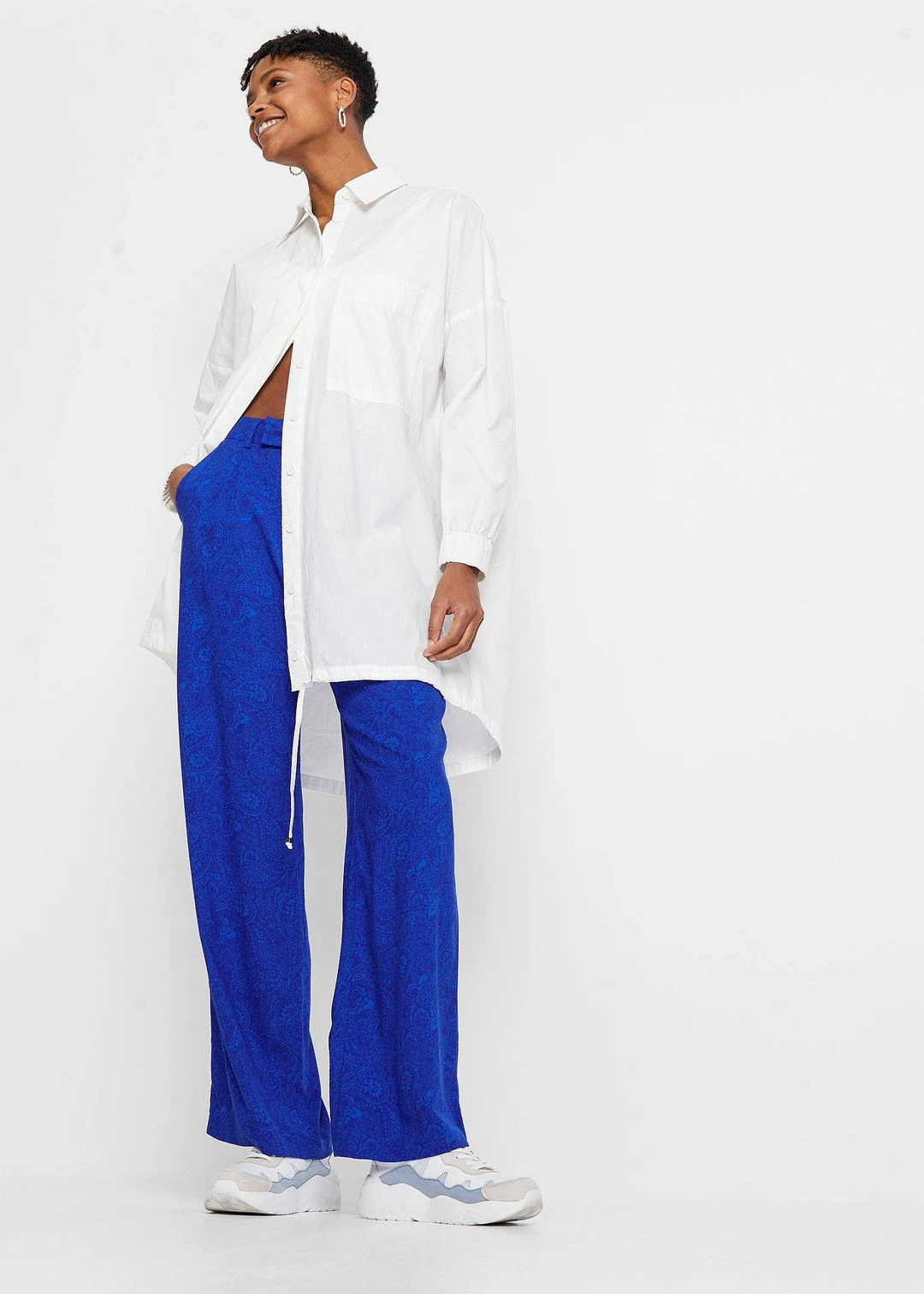 Pantalon palazzo en viscose fluide