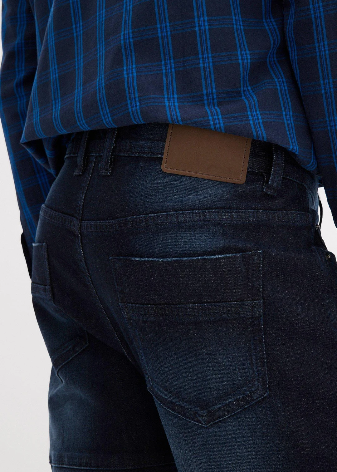 Jean slim extensible poches cargo, droit