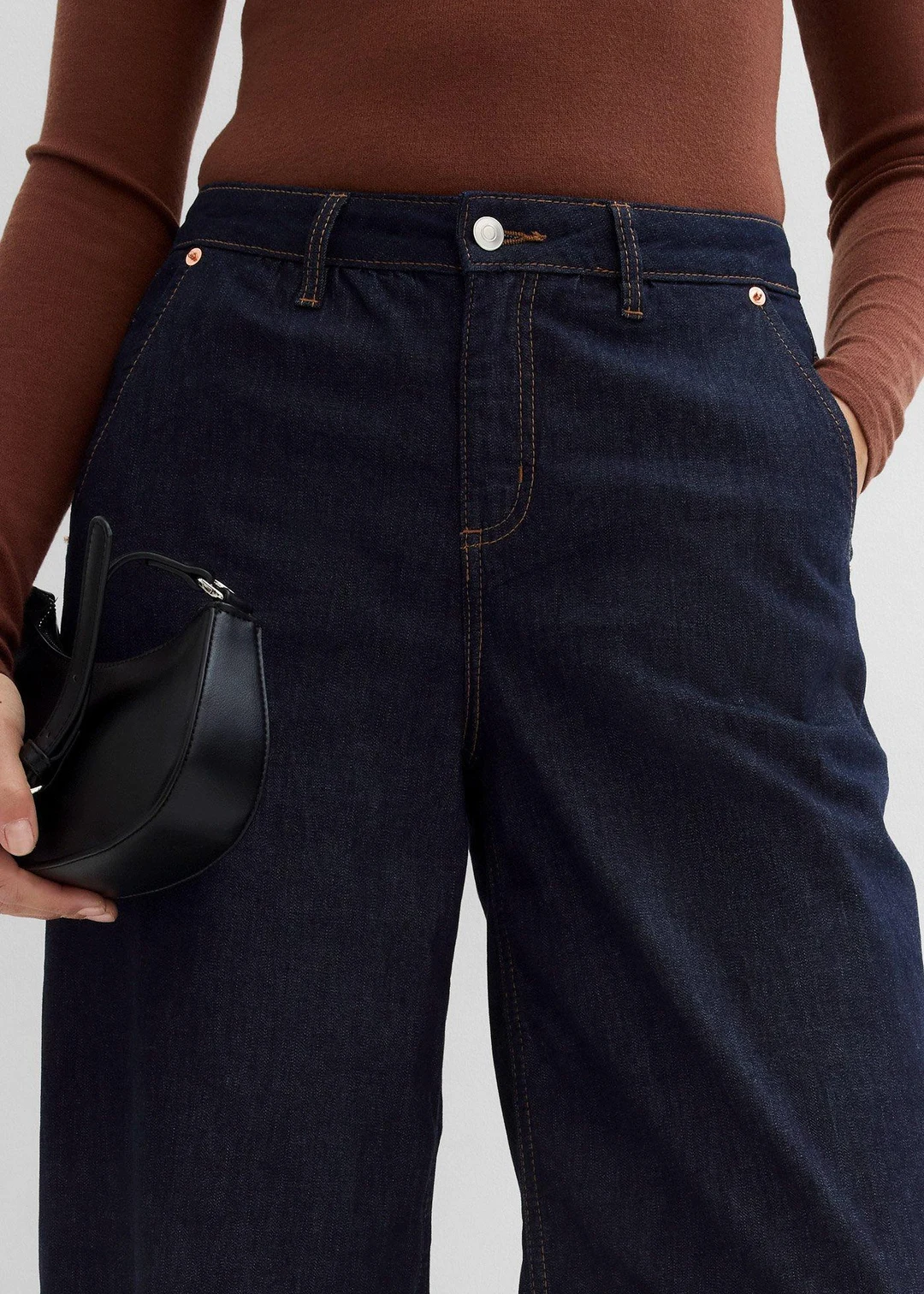 Jean ballon taille mi-haute, cropped - 3