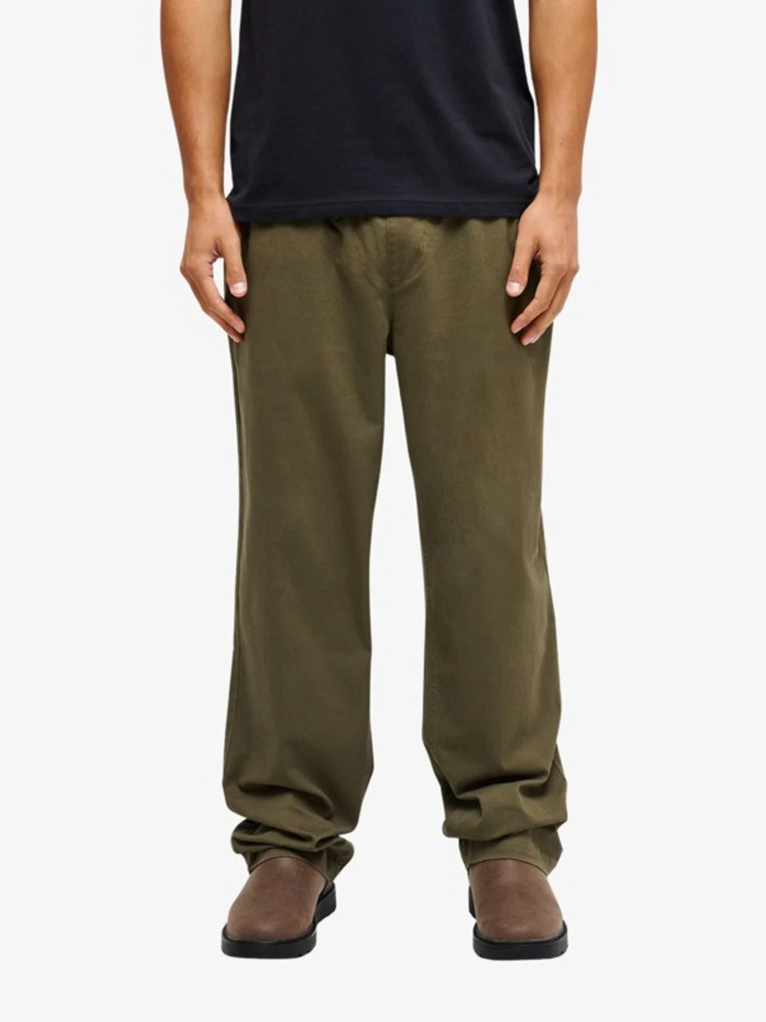 Taxer Regular Twill - Pantalon taille élastique pour Homme Noir