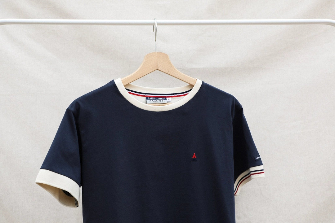 T-SHIRT CONSTANT BLEU MARINE | COTON BIO | MAISON FT X SAINT JAMES