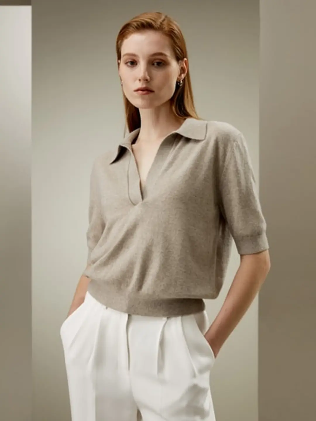 LILYSILK Pull Femme Cachemire Chameau Manches Coudières, Coupe Régulière 100% Bébé Cachemire Doux Pour La Peau Et Respirant XL